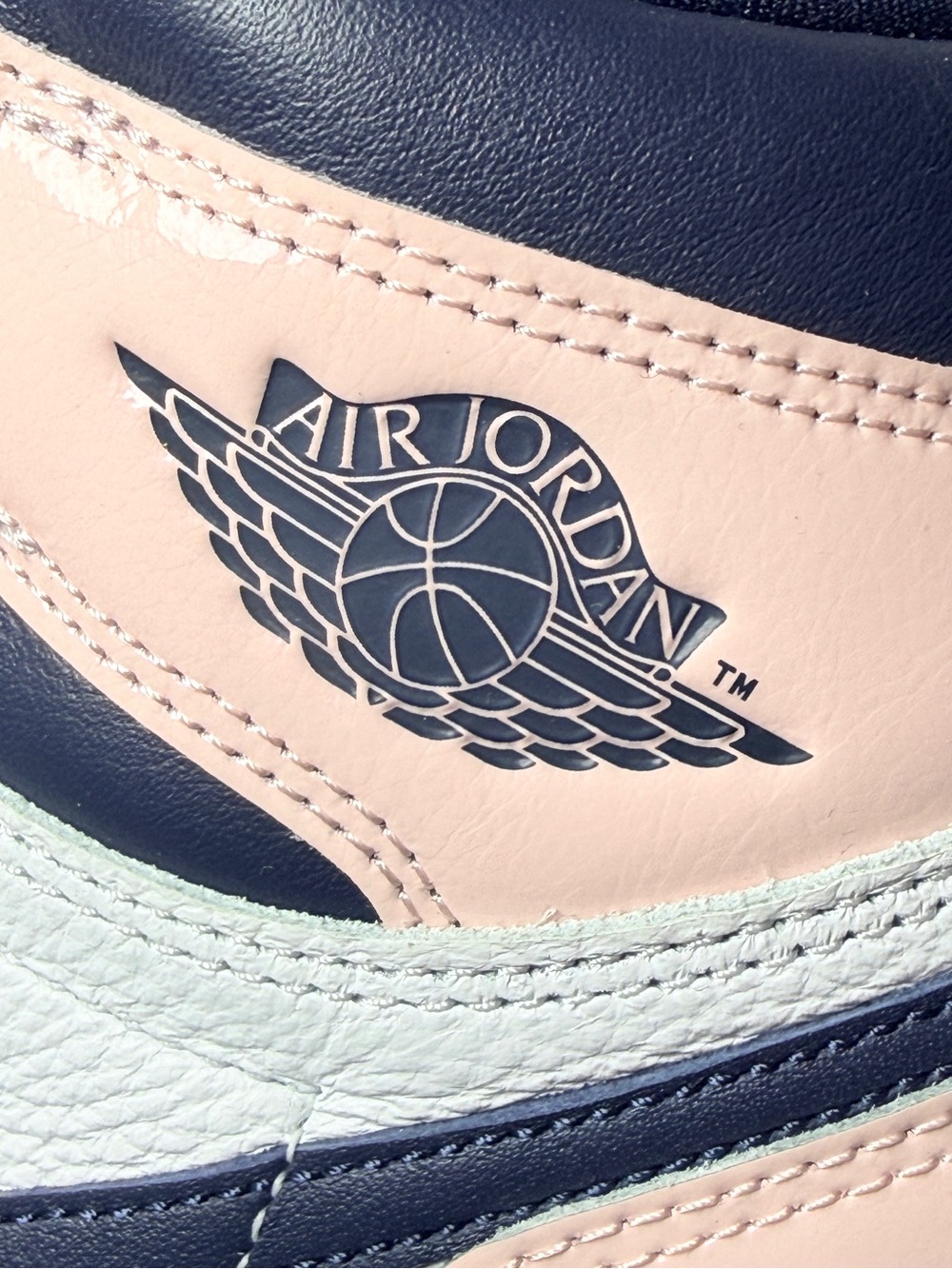 Jordan Women’s High-Top Sneakers — Navy, White & Blush Pink